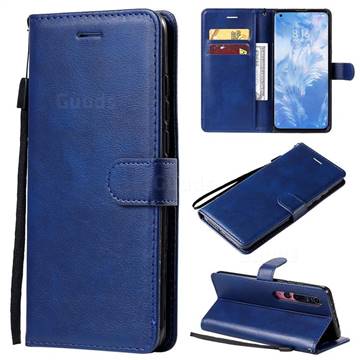 Retro Greek Classic Smooth PU Leather Wallet Phone Case for Xiaomi Mi 10 / Mi 10 Pro 5G - Blue