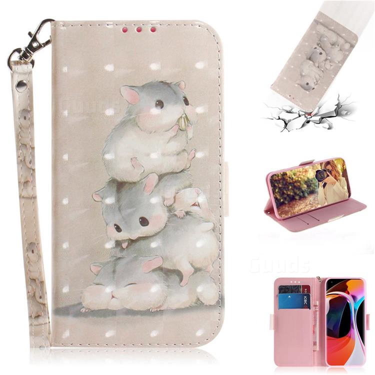 Three Squirrels 3D Painted Leather Wallet Phone Case for Xiaomi Mi 10 / Mi 10 Pro 5G