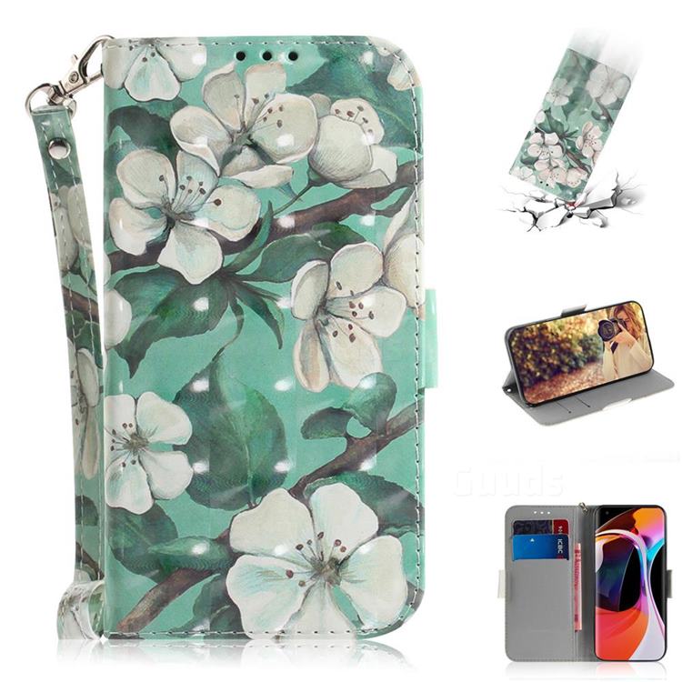 Watercolor Flower 3D Painted Leather Wallet Phone Case for Xiaomi Mi 10 / Mi 10 Pro 5G
