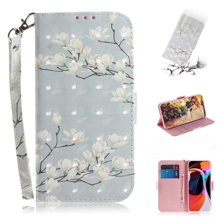 Magnolia Flower 3D Painted Leather Wallet Phone Case for Xiaomi Mi 10 / Mi 10 Pro 5G