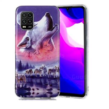 Wolf Howling Noctilucent Soft TPU Back Cover for Xiaomi Mi 10 Lite