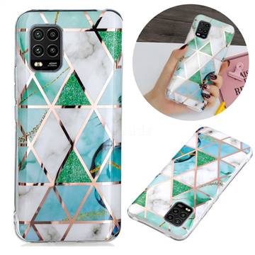 Green White Galvanized Rose Gold Marble Phone Back Cover for Xiaomi Mi 10 Lite