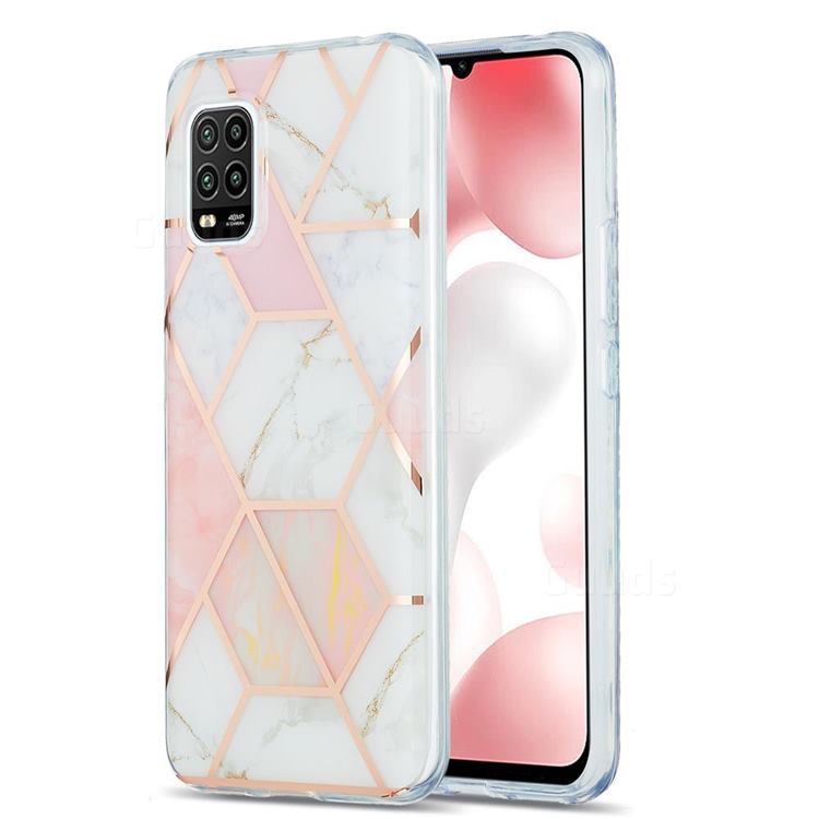 Pink White Marble Pattern Galvanized Electroplating Protective Case Cover for Xiaomi Mi 10 Lite