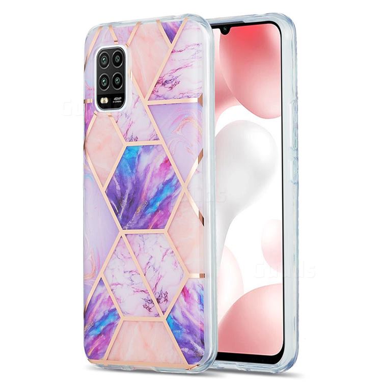 Purple Dream Marble Pattern Galvanized Electroplating Protective Case Cover for Xiaomi Mi 10 Lite