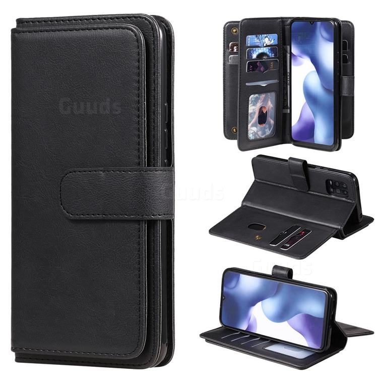 Multi-function Ten Card Slots and Photo Frame PU Leather Wallet Phone Case Cover for Xiaomi Mi 10 Lite - Black