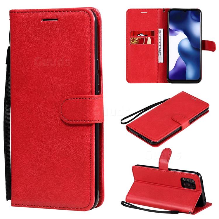 Retro Greek Classic Smooth PU Leather Wallet Phone Case for Xiaomi Mi 10 Lite - Red