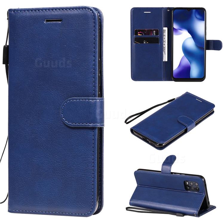 Retro Greek Classic Smooth PU Leather Wallet Phone Case for Xiaomi Mi 10 Lite - Blue
