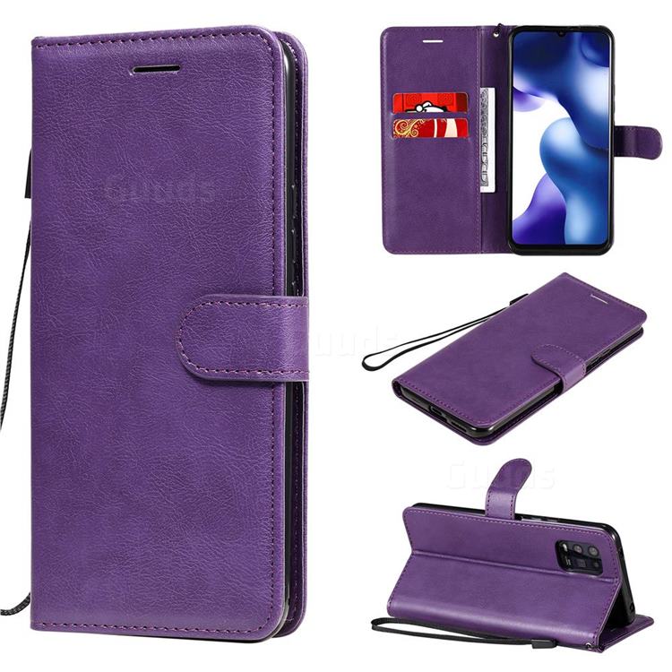 Retro Greek Classic Smooth PU Leather Wallet Phone Case for Xiaomi Mi 10 Lite - Purple