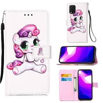 Playful Pony Matte Leather Wallet Phone Case for Xiaomi Mi 10 Lite
