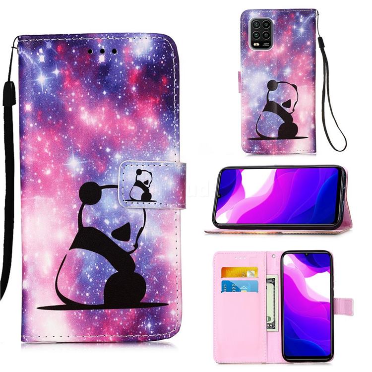 Panda Baby Matte Leather Wallet Phone Case for Xiaomi Mi 10 Lite