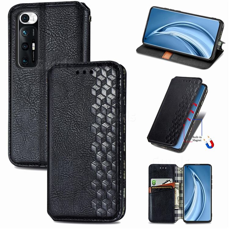 Ultra Slim Fashion Business Card Magnetic Automatic Suction Leather Flip Cover for Xiaomi Mi 10S - Black