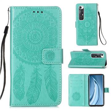 Embossing Dream Catcher Mandala Flower Leather Wallet Case for Xiaomi Mi 10S - Green