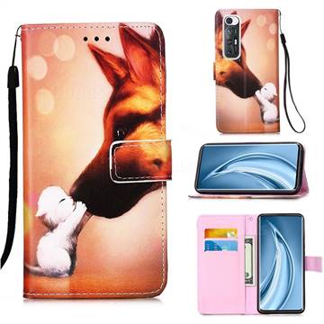 Hound Kiss Matte Leather Wallet Phone Case for Xiaomi Mi 10S