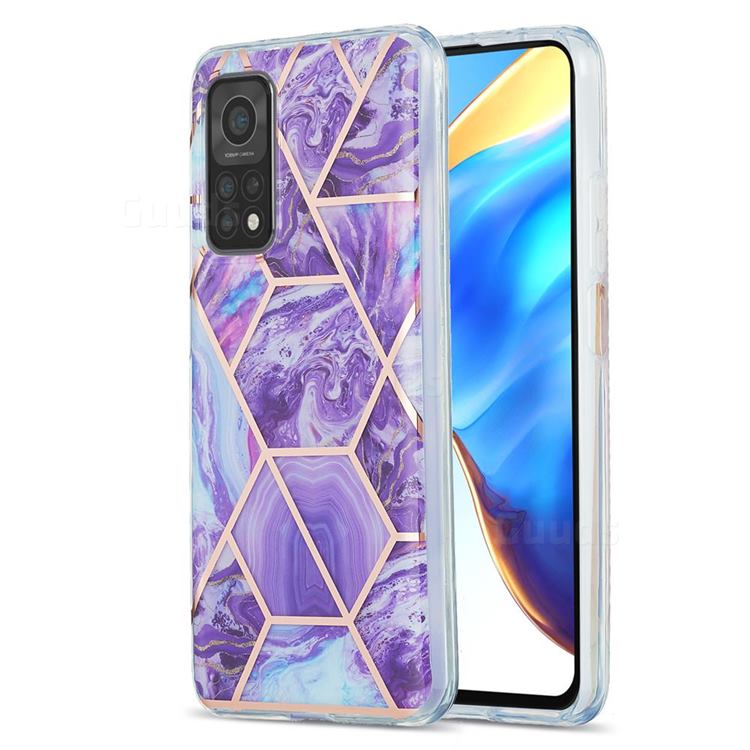 Purple Gagic Marble Pattern Galvanized Electroplating Protective Case Cover for Xiaomi Mi 10T / 10T Pro 5G