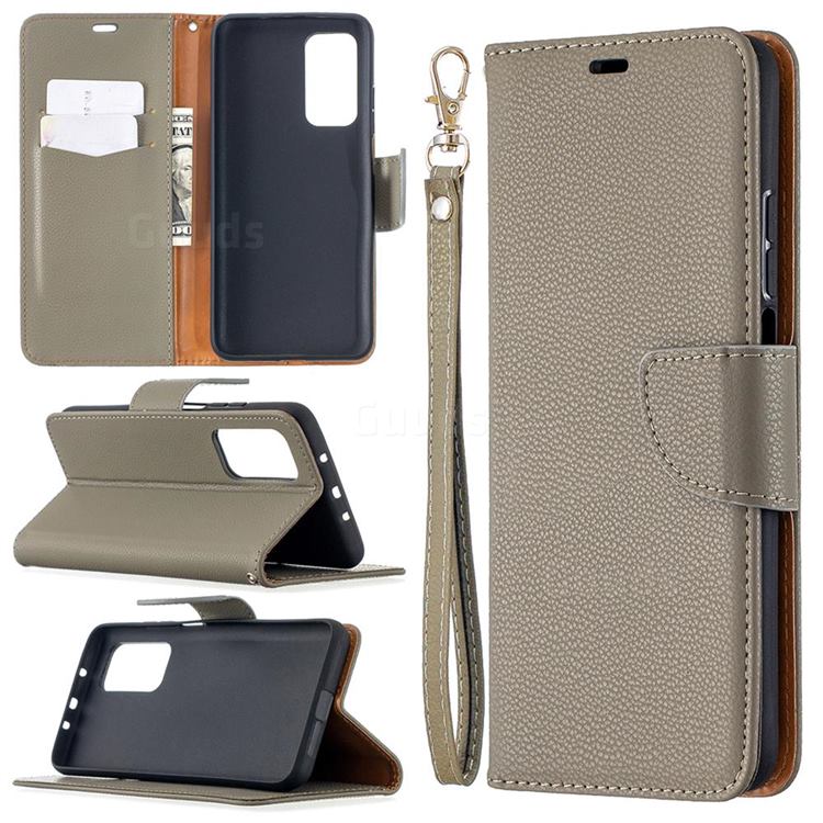 Classic Luxury Litchi Leather Phone Wallet Case for Xiaomi Mi 10T / 10T Pro 5G - Gray
