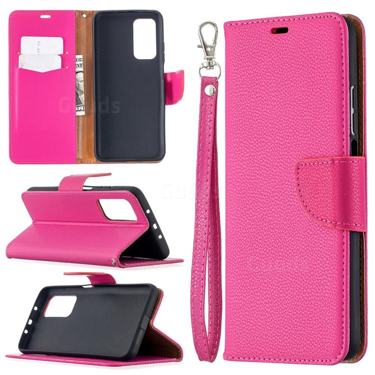 Classic Luxury Litchi Leather Phone Wallet Case for Xiaomi Mi 10T / 10T Pro 5G - Rose