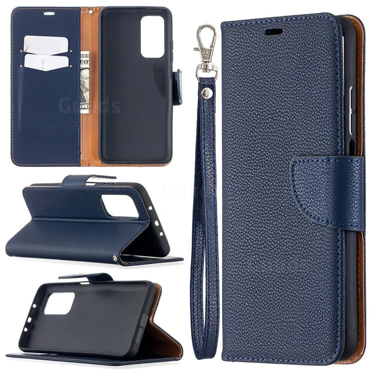 Classic Luxury Litchi Leather Phone Wallet Case for Xiaomi Mi 10T / 10T Pro 5G - Blue