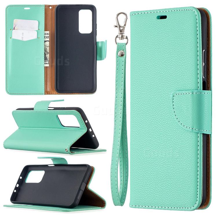 Classic Luxury Litchi Leather Phone Wallet Case for Xiaomi Mi 10T / 10T Pro 5G - Green