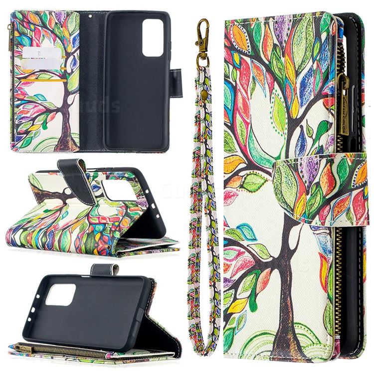 The Tree of Life Binfen Color BF03 Retro Zipper Leather Wallet Phone Case for Xiaomi Mi 10T / 10T Pro 5G