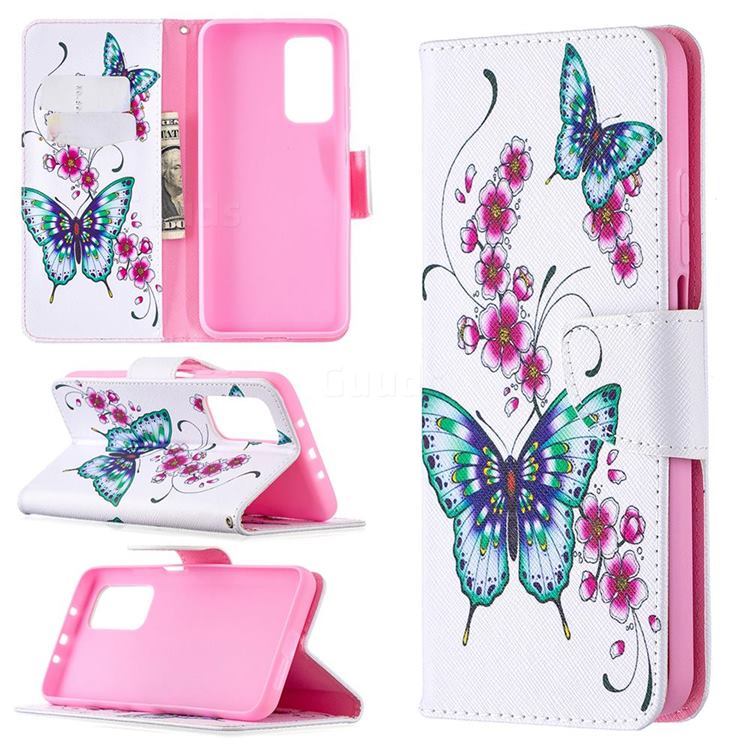 Peach Butterflies Leather Wallet Case for Xiaomi Mi 10T / 10T Pro 5G
