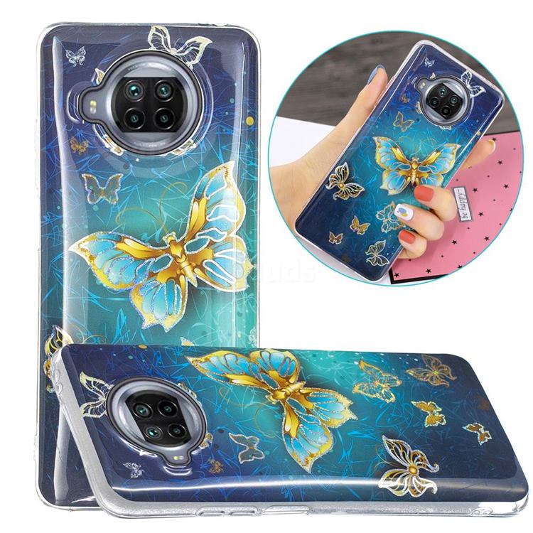 Golden Butterfly Painted Galvanized Electroplating Soft Phone Case Cover for Xiaomi Mi 10T Lite 5G