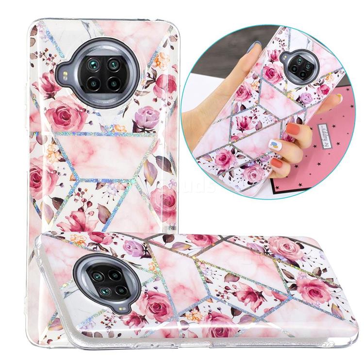 Rose Flower Painted Galvanized Electroplating Soft Phone Case Cover for Xiaomi Mi 10T Lite 5G