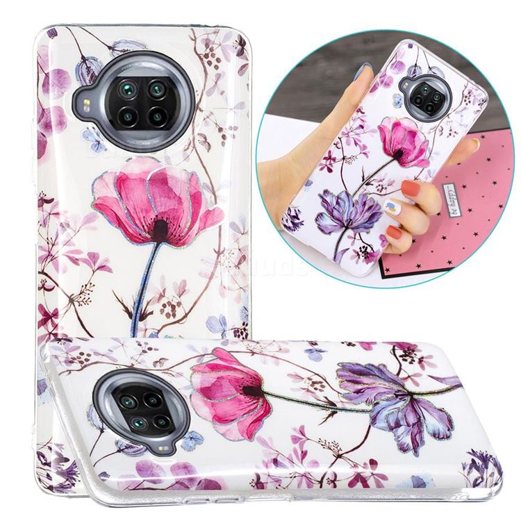 Magnolia Painted Galvanized Electroplating Soft Phone Case Cover for Xiaomi Mi 10T Lite 5G