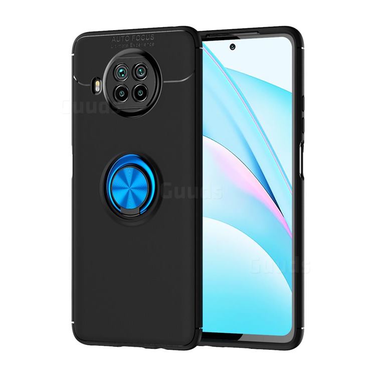Auto Focus Invisible Ring Holder Soft Phone Case for Xiaomi Mi 10T Lite 5G - Black Blue