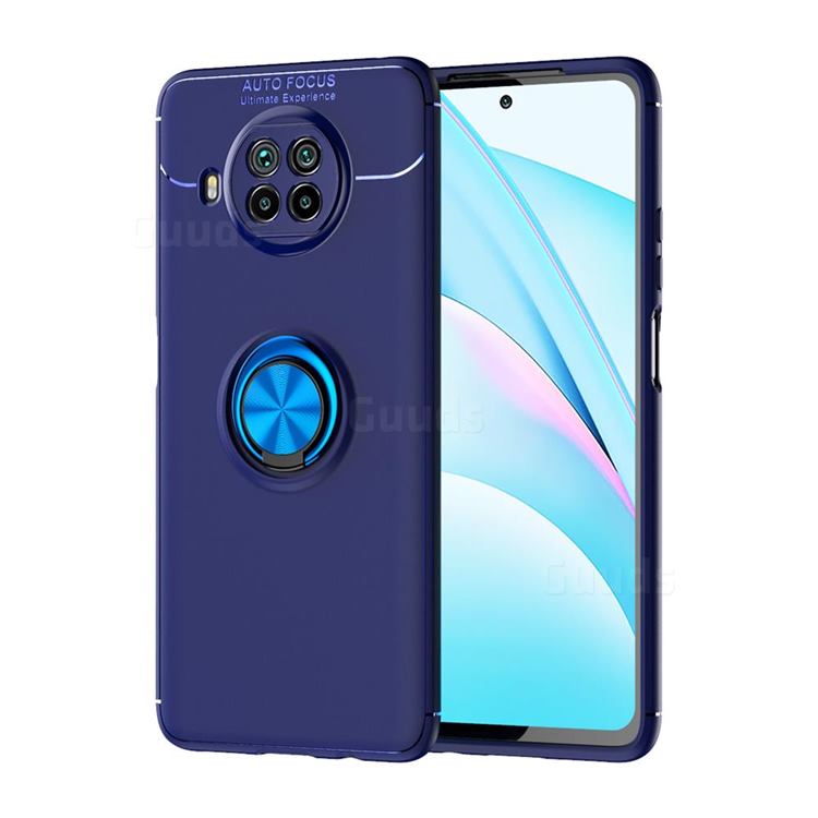 Auto Focus Invisible Ring Holder Soft Phone Case for Xiaomi Mi 10T Lite 5G - Blue