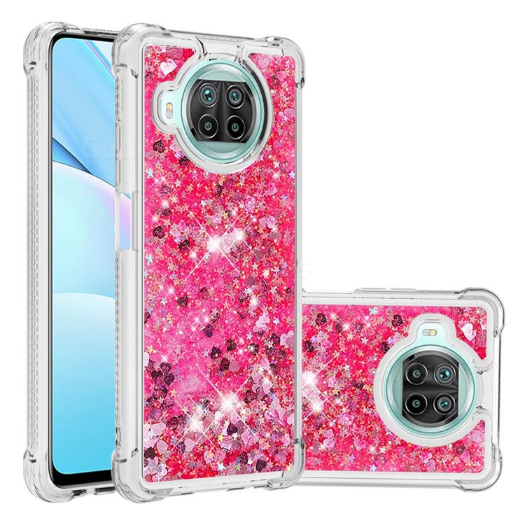 Dynamic Liquid Glitter Sand Quicksand TPU Case for Xiaomi Mi 10T Lite 5G - Pink Love Heart