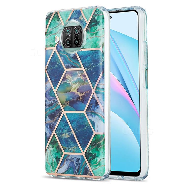 Blue Green Marble Pattern Galvanized Electroplating Protective Case Cover for Xiaomi Mi 10T Lite 5G