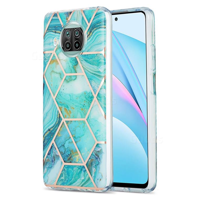 Blue Sea Marble Pattern Galvanized Electroplating Protective Case Cover for Xiaomi Mi 10T Lite 5G