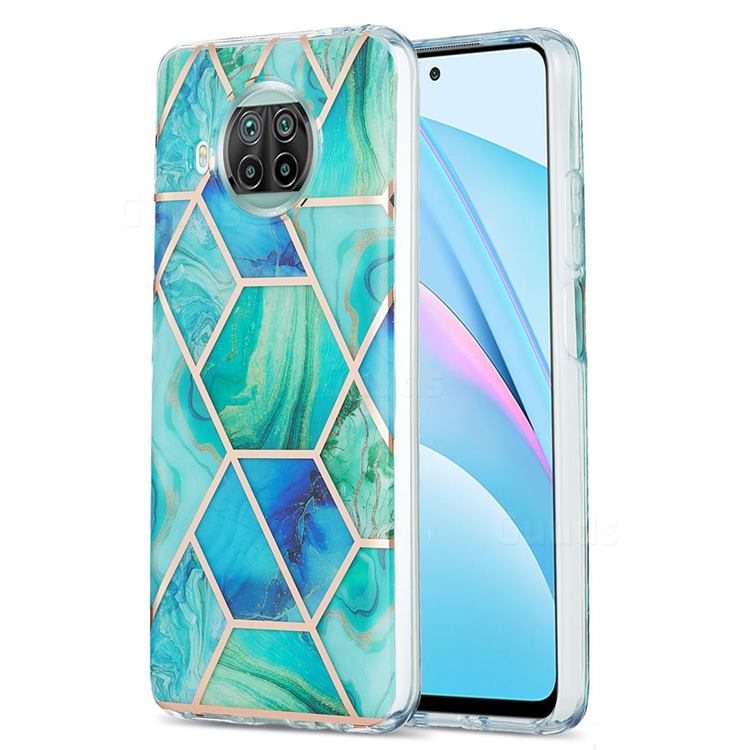 Green Glacier Marble Pattern Galvanized Electroplating Protective Case Cover for Xiaomi Mi 10T Lite 5G