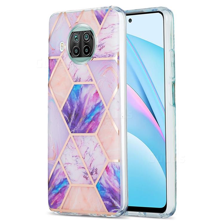 Purple Dream Marble Pattern Galvanized Electroplating Protective Case Cover for Xiaomi Mi 10T Lite 5G