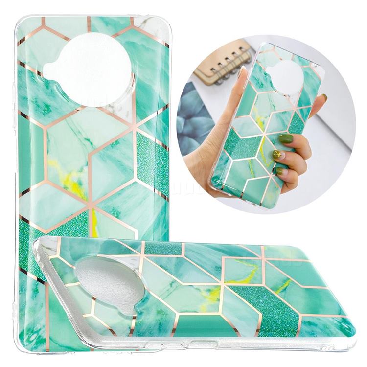 Green Glitter Painted Marble Electroplating Protective Case for Xiaomi Mi 10T Lite 5G