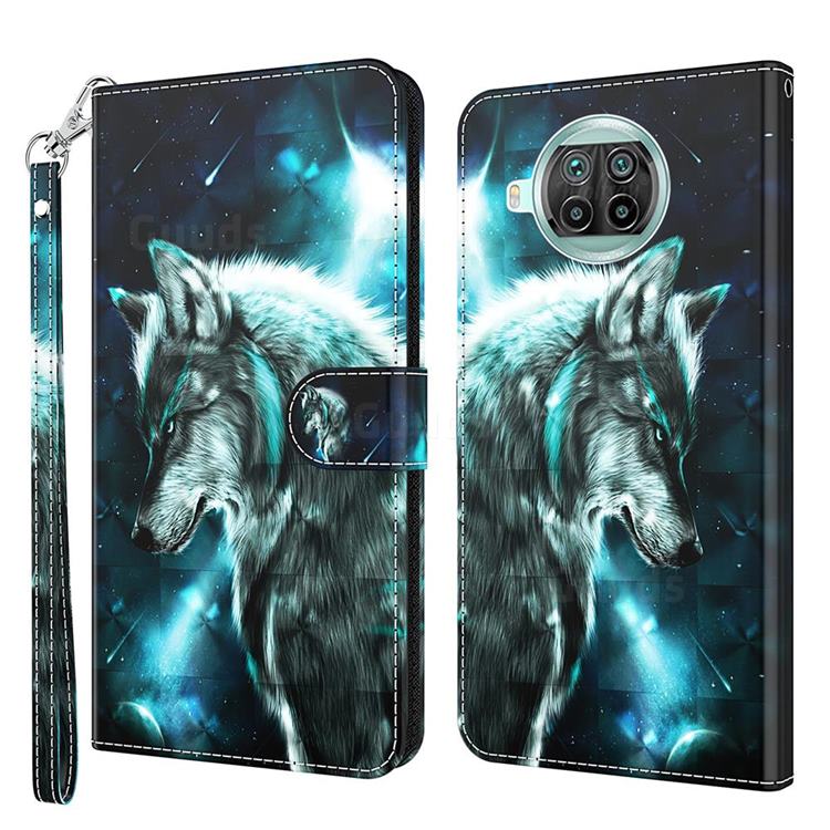 Snow Wolf 3D Painted Leather Wallet Case for Xiaomi Mi 10T Lite 5G