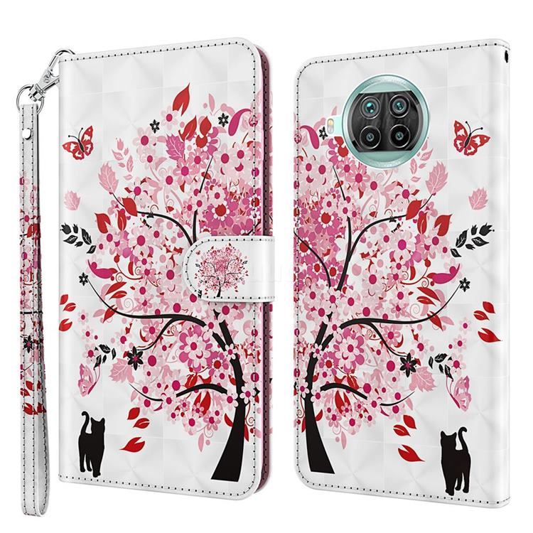 Tree and Cat 3D Painted Leather Wallet Case for Xiaomi Mi 10T Lite 5G