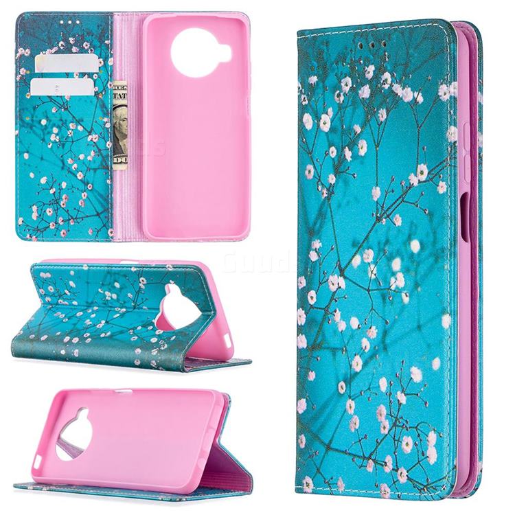 Plum Blossom Slim Magnetic Attraction Wallet Flip Cover for Xiaomi Mi 10T Lite 5G