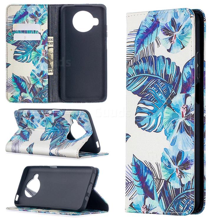 Blue Leaf Slim Magnetic Attraction Wallet Flip Cover for Xiaomi Mi 10T Lite 5G