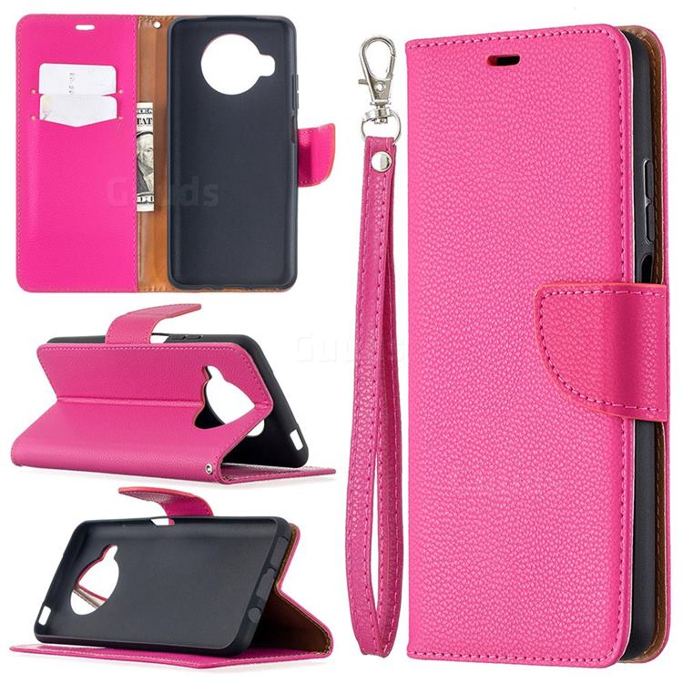 Classic Luxury Litchi Leather Phone Wallet Case for Xiaomi Mi 10T Lite 5G - Rose