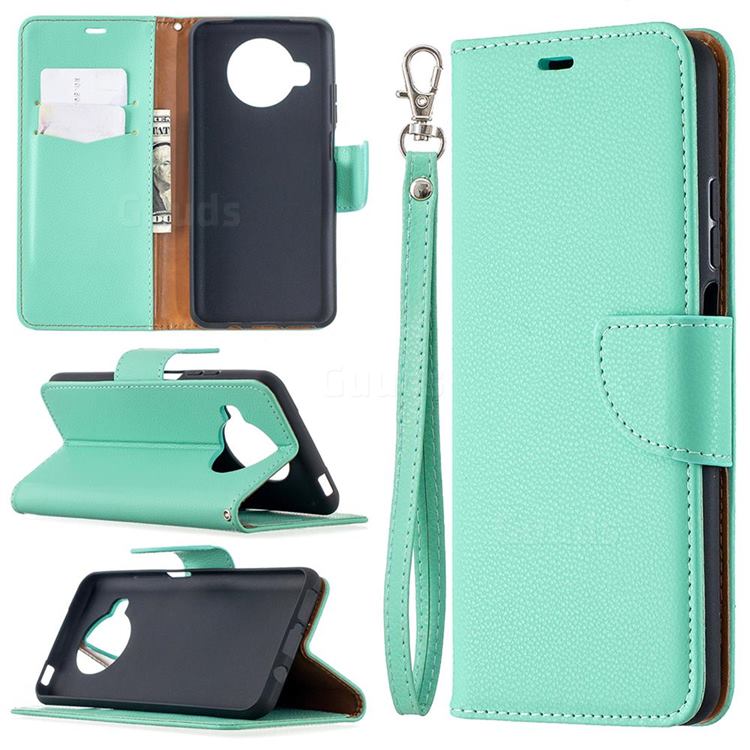 Classic Luxury Litchi Leather Phone Wallet Case for Xiaomi Mi 10T Lite 5G - Green