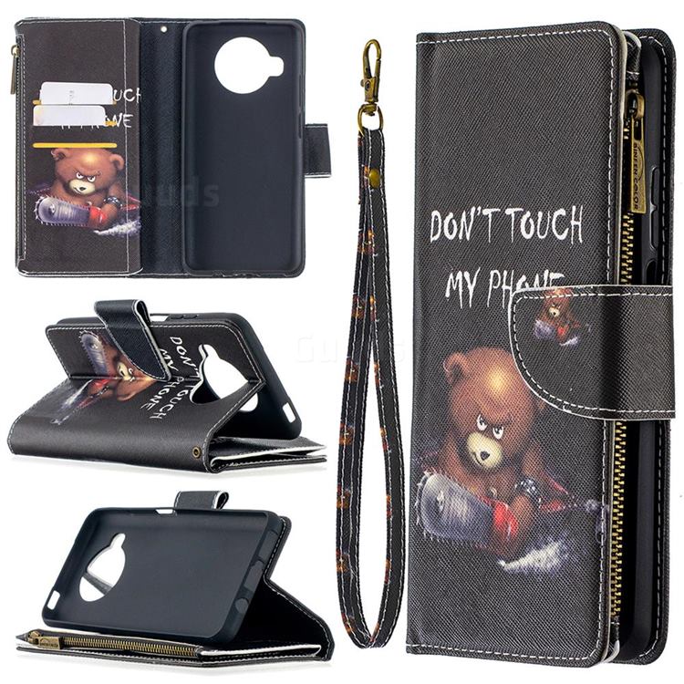 Chainsaw Bear Binfen Color BF03 Retro Zipper Leather Wallet Phone Case for Xiaomi Mi 10T Lite 5G