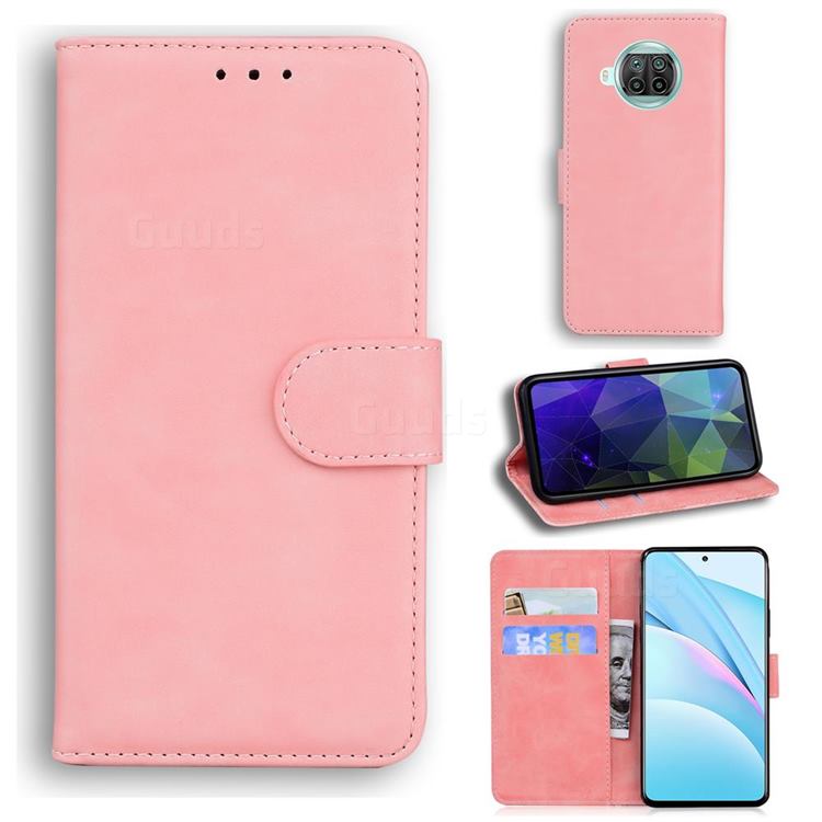 Retro Classic Skin Feel Leather Wallet Phone Case for Xiaomi Mi 10T Lite 5G - Pink