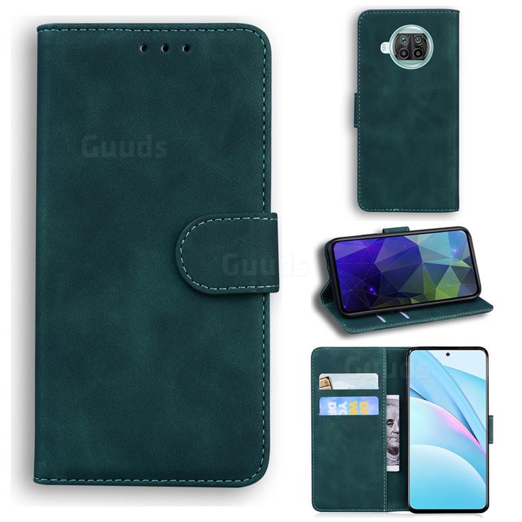 Retro Classic Skin Feel Leather Wallet Phone Case for Xiaomi Mi 10T Lite 5G - Green