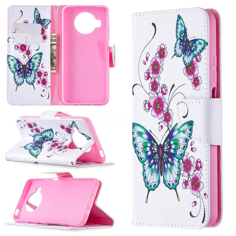 Peach Butterflies Leather Wallet Case for Xiaomi Mi 10T Lite 5G