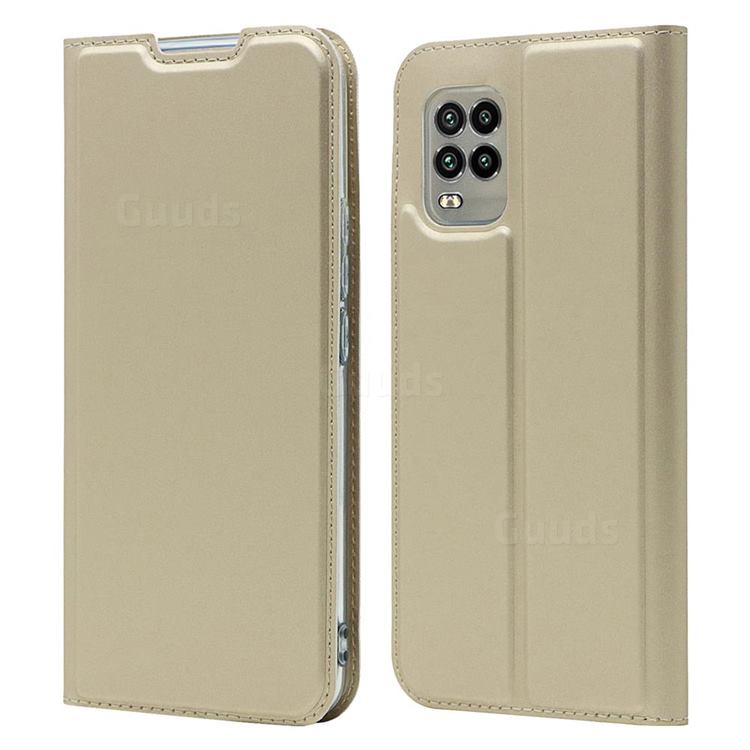 Ultra Slim Card Magnetic Automatic Suction Leather Wallet Case for Xiaomi Mi 10T Lite 5G - Champagne
