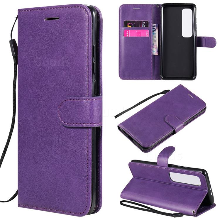 Retro Greek Classic Smooth PU Leather Wallet Phone Case for Xiaomi Mi 10 Ultra - Purple
