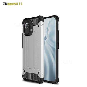 King Kong Armor Premium Shockproof Dual Layer Rugged Hard Cover for Xiaomi Mi 11 - White