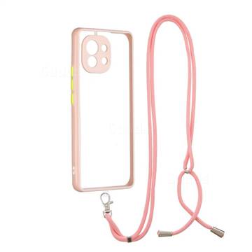 Necklace Cross-body Lanyard Strap Cord Phone Case Cover for Xiaomi Mi 11 - Pink