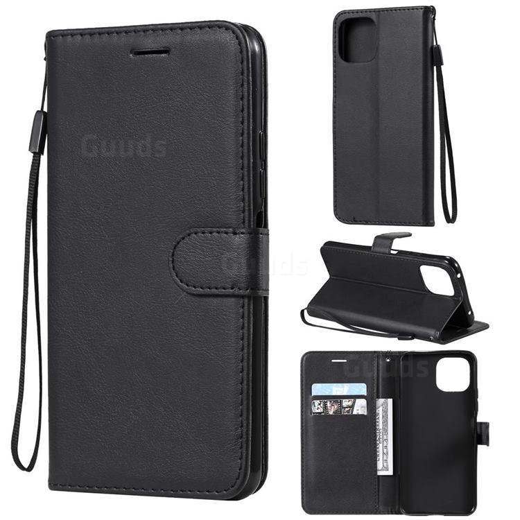 Retro Greek Classic Smooth PU Leather Wallet Phone Case for Xiaomi Mi 11 Lite - Black